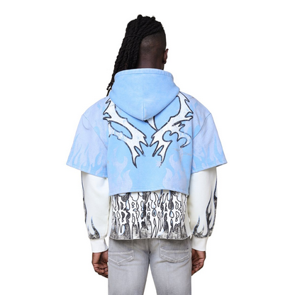 SMOKE RISE UNBREAKABLE 2-FER HOODIE-SKY BLUE